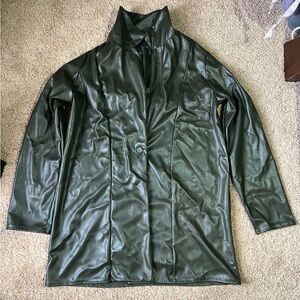 PrettyLittleThing Olive Faux Leather Jacket